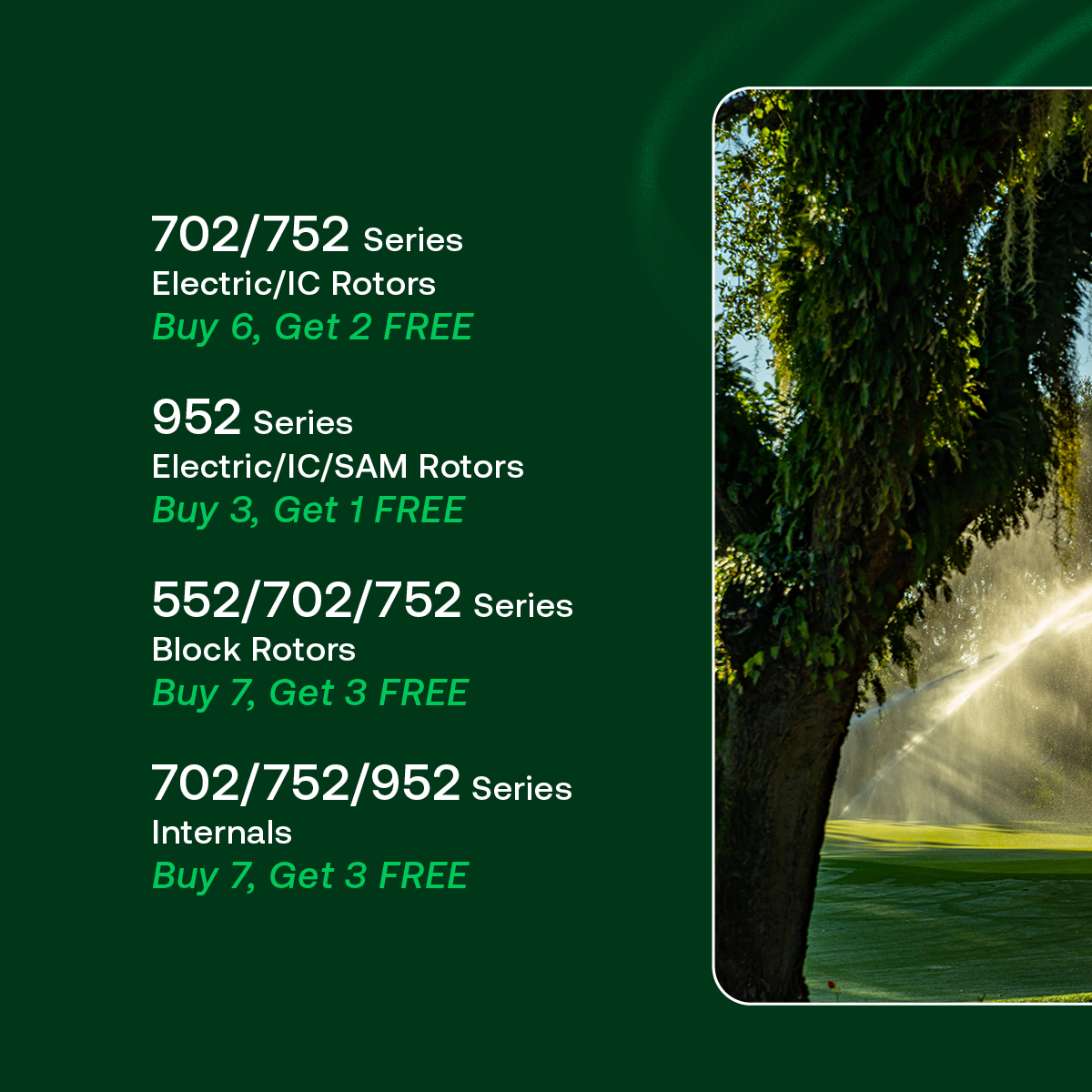 PacificGolfTurf's tweet image. Stock Up and Save on Golf Course Sprinkler Heads
Rain Bird® golf rotors deliver industry-leading durability alongside exclusive
innovations.
Stock up and save with these limited-time deals. 
Contact us today to place your order!  #RainBirdGolf #GolfIrrigation