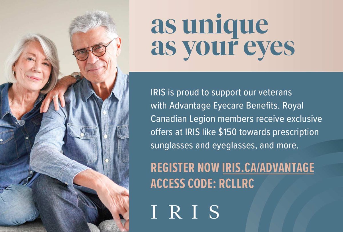 Exceptional savings at IRIS for RCL Members. Register in store or online at iris.ca/benefits and you will save $150 off prescription eyeglasses and prescription sunglasses, and more. Register now!