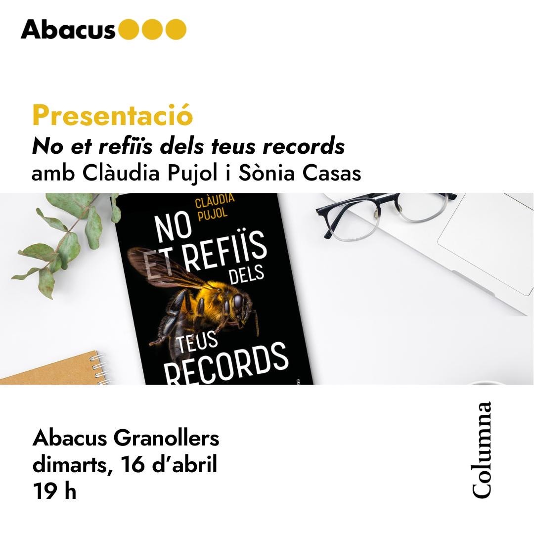 📅🧠 Demà posem en dubte els records amb la <a href="/pujolclaudia/">Clàudia Pujol Devesa</a> presentant el seu llibre ‘No et refiïs dels teus records’:

⌚A les 19 h
📍A l'<a href="/abacus_botigues/">Abacus Botigues</a>, #Granollers
🗣Amb <a href="/Sonia__Casas/">Sònia Casas Codinach</a>

➡ No hi falteu!
<a href="/Grup62/">Grup62</a>