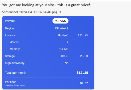 With all the Postgres folks going GA today, got this from someone I know... * We've been a GA product with everything you need included (backups, continuous protection, monitoring, multi-AZ HA, multi-pgbouncer, encryption at rest, vpc isolation/peering) right out of the box