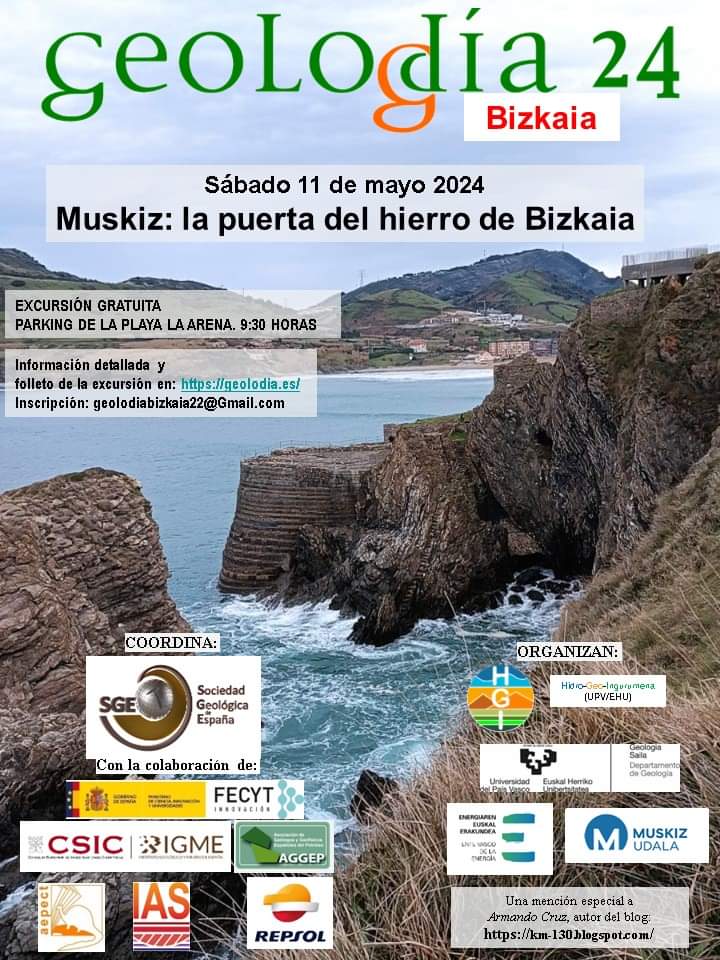 🫵🏼 Vente al #Geolodía24 de Bizkaia. Una excursión gratuita en Muskiz. La 🚪 puerta de hierro de Bizkaia. Toda la info 👇🏼 geolodia.es/geolodia-2024/…