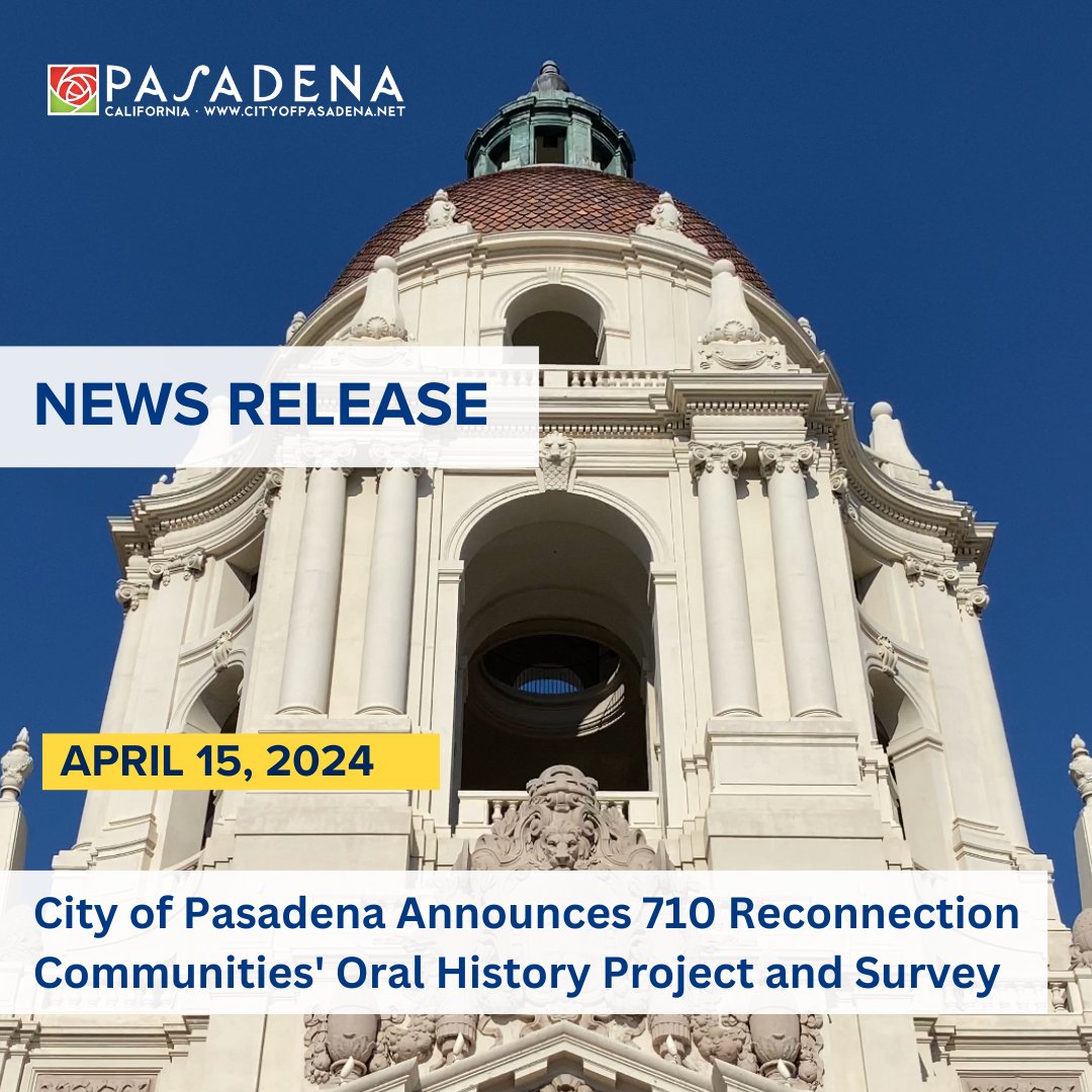 The City of Pasadena has begun the oral history component of the Historic Project for the City’s 710 Stub Master Plan. The oral history portion, one of three parts, aims to capture and acknowledge the diverse stories of community members displaced by the SR 710 Freeway (710)