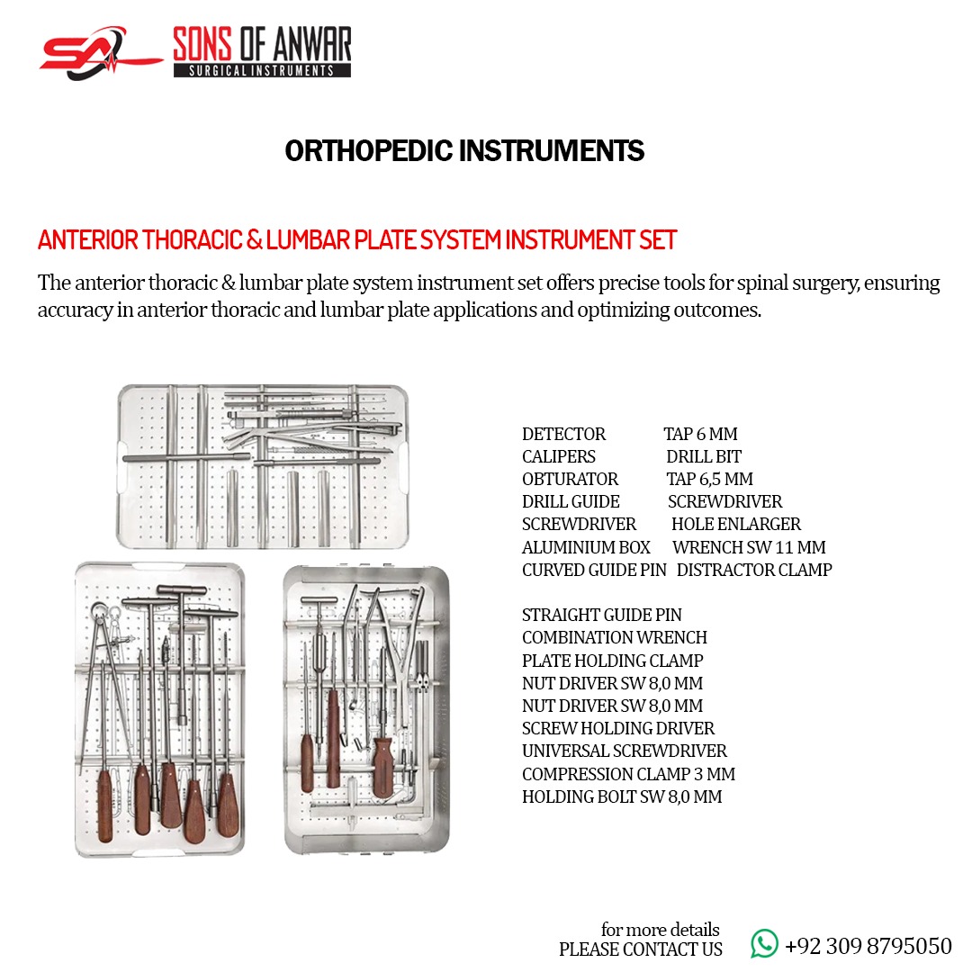 Exciting news! Our anterior thoracic & lumbar plate system instrument set has been granted a patent, solidifying its status as a groundbreaking innovation in spinal surgery. Proud to lead the way in advancing patient care and surgical precision. #MedicalInnovation #SpinalSurgery