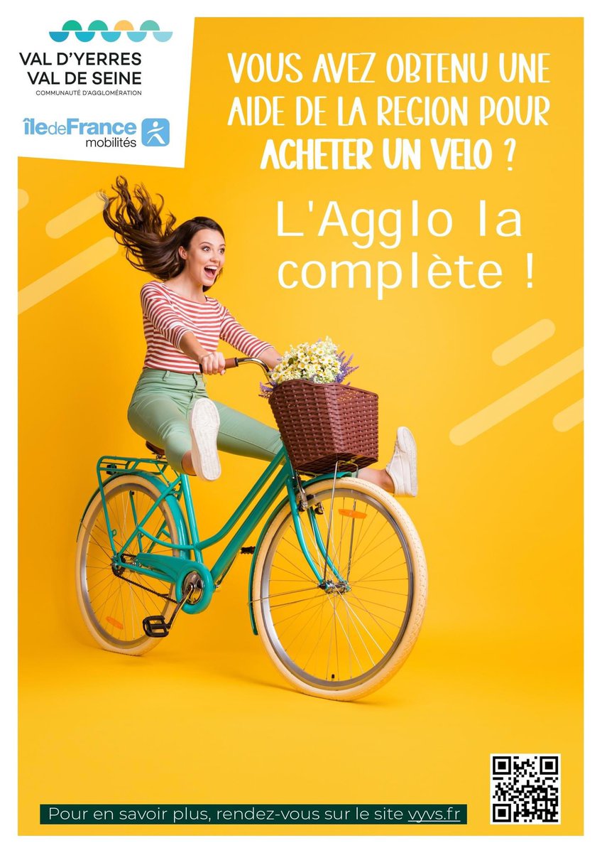 oclodong's tweet photo. La Communauté d’Agglomération Val d’Yerres Val de Seine vous aide à acheter un vélo ! Nos aides sont cumulables avec les autres aides publiques (Île-de-France Mobilités), profitez-en.
#vélo #aide #CAVYVS #Agglo #Yerres #Essonne
Pour en savoir + 👇
https://t.co/iDAIPgR3QL
#velo https://t.co/EVggmFpLuN