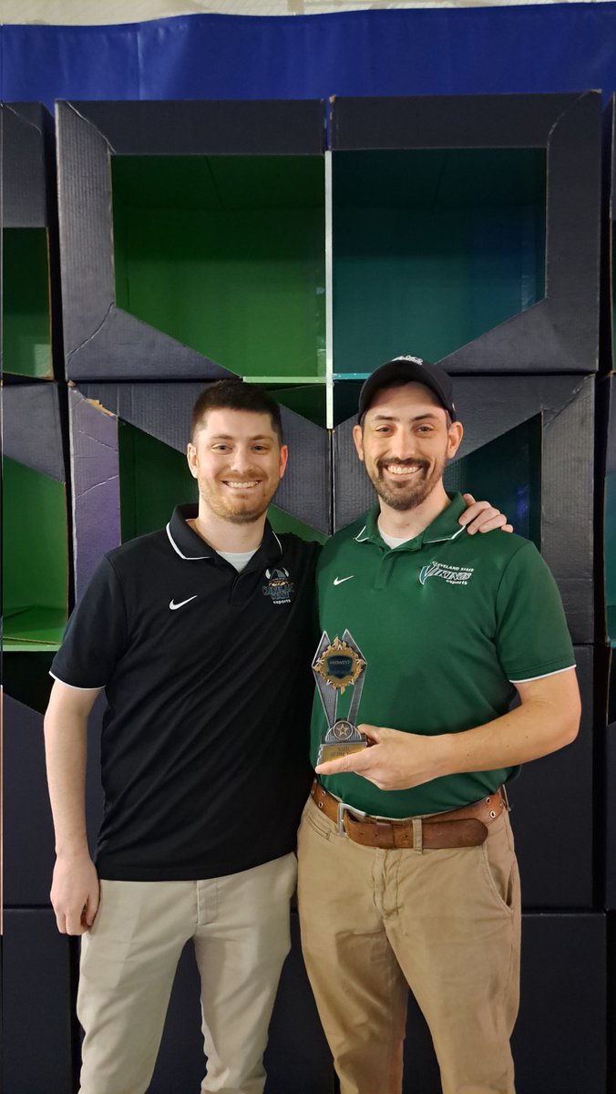 Very honored to be voted by my peers as 'Coach of the Year' in the Midwest Esports Conference. This year has been incredible and could not have done it without the support of my awesome wife Eileen Farrell and assistant coach Adam Schuler @shoes0210. 

 #GoVikes!