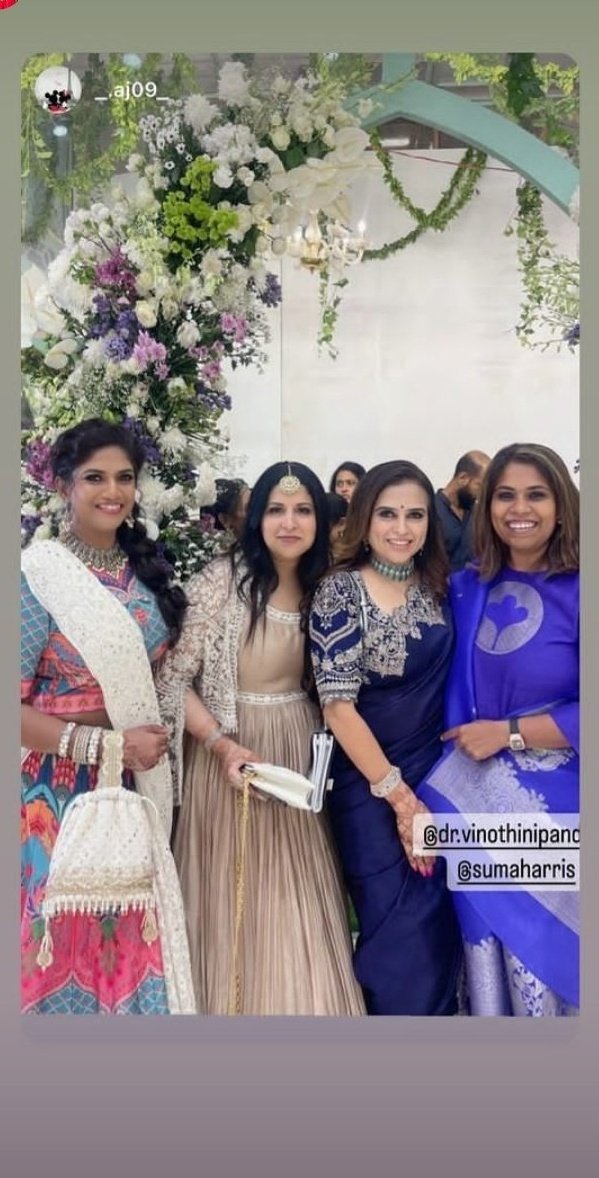 Sangeetha mam represented Thalapathy Vijay and family on his behalf at Director Shankar sir's daughter wedding today. @actorvijay sir is currently shooting in Russia and has conveyed his wishes directly to the newly weds in a phone call😍 so good to see this camaraderie. #GOAT