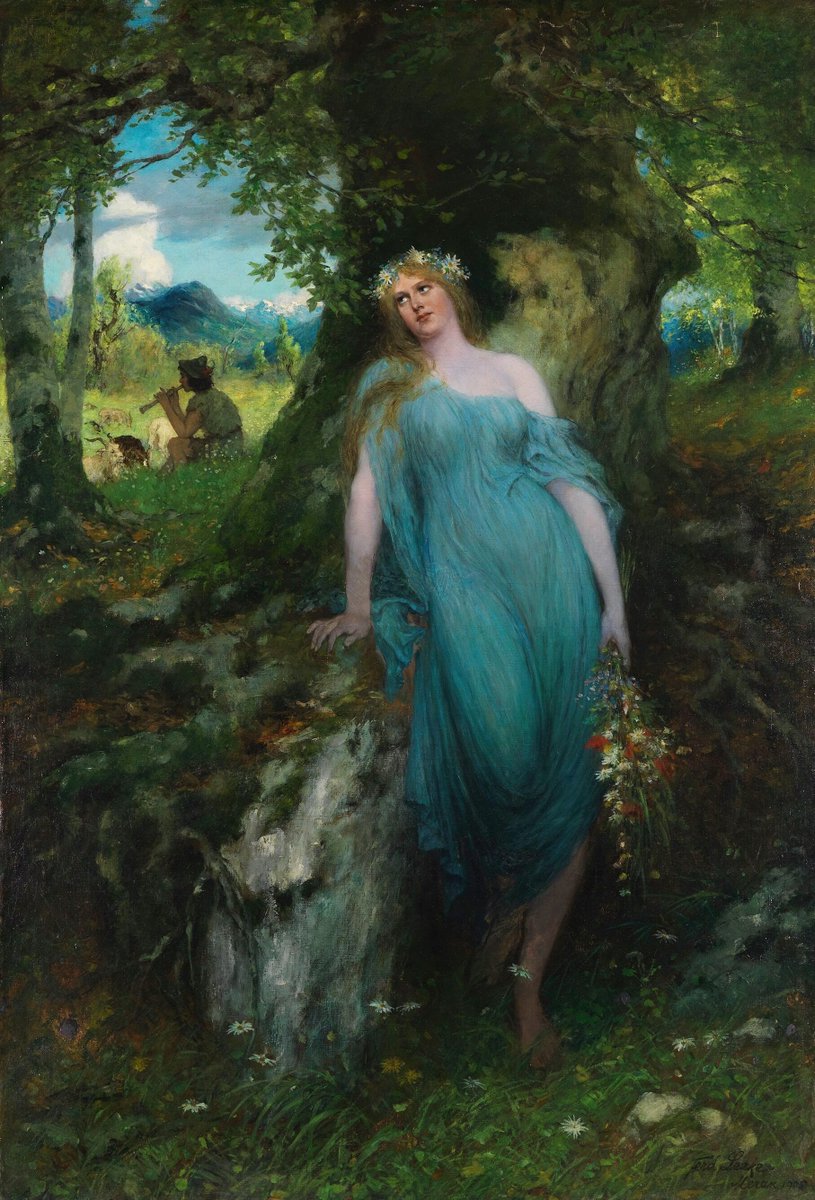 Wood Nymph and Shepherd by Ferdinand Leeke (1905)