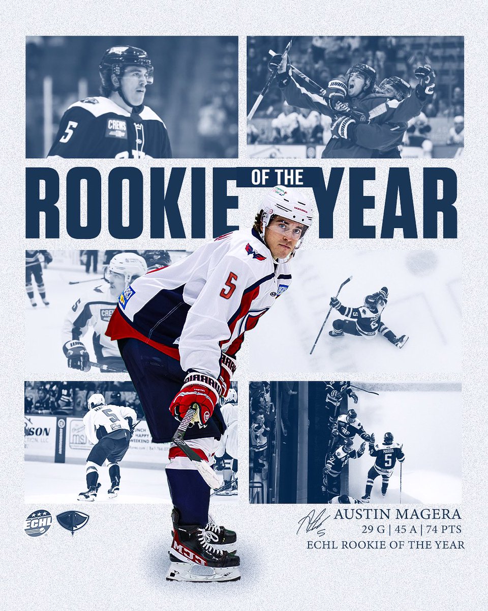 HE IS HIM! 👑😤 Austin Magera is your 2023-24 ECHL Rookie of the Year! 🗞️ bit.ly/3vSasTc
