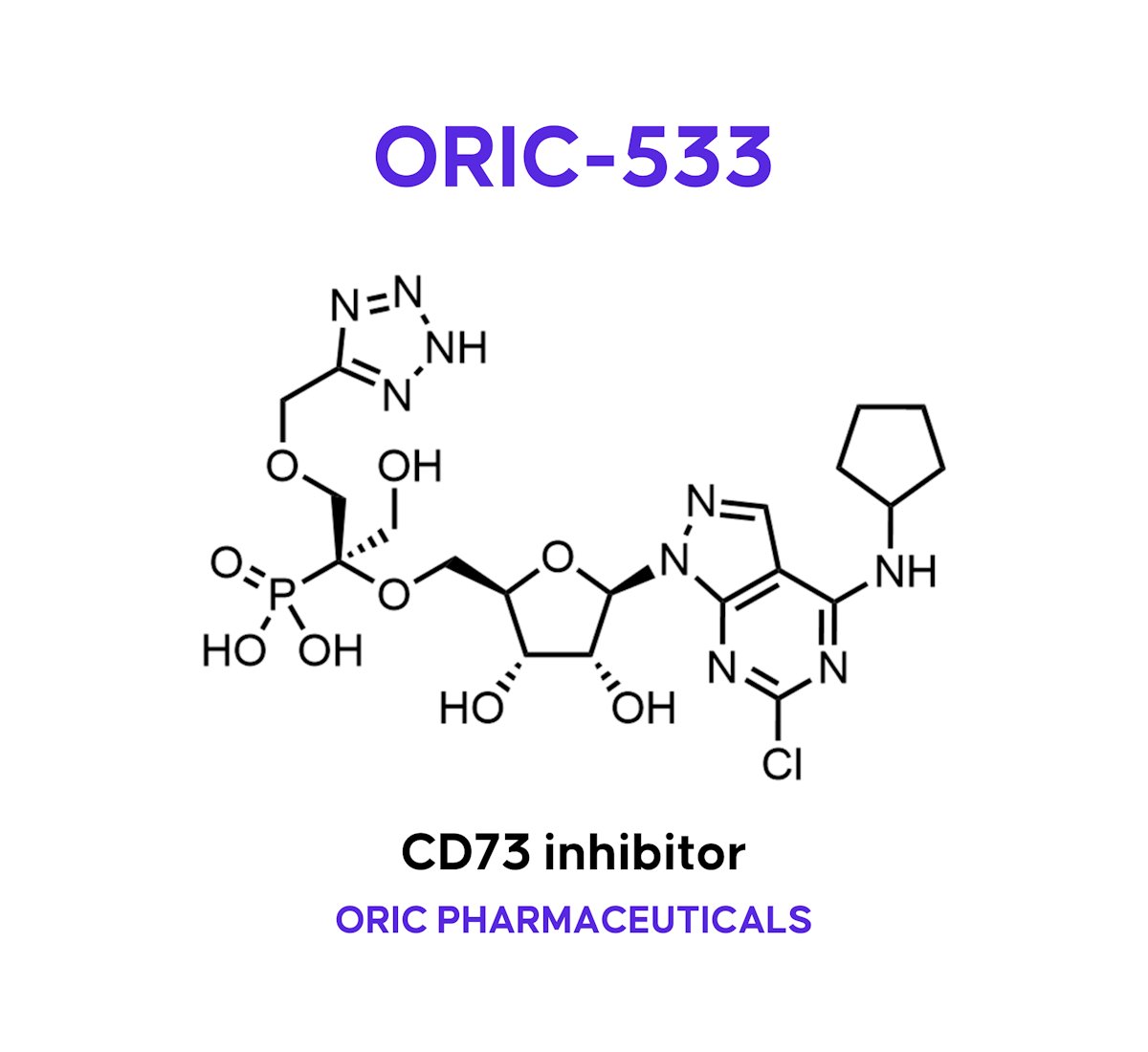 ORIC-533: A Bioavailable Monophosphonic Acid Inhibitor of CD73 for the Treatment of Multiple Myeloma | Check out our coverage of ORIC Pharmaceuticals’ recent disclosure of their clinical CD73 inhibitor, ORIC-533, at ACS Spring 2024: drughunters.com/43Y2Pak