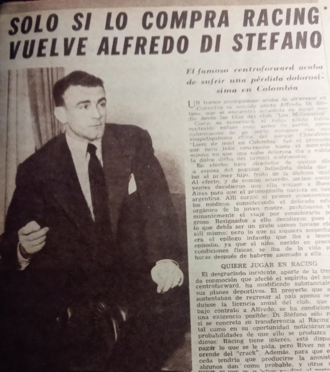 Racinguismo_'s tweet photo. Alfredo Di Stefano jugando para Millonarios de Colombia, deseaba que Racing lo pudiera comprar en 1950, terminó llendose al Real Madrid y sabemos cómo le fue, de los peores errores de nuestra historia. https://t.co/3gWuThm13O