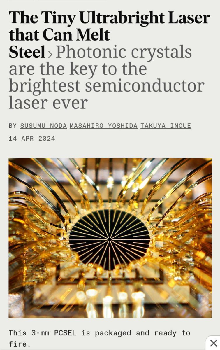 #PCSEL - A new type of high power #laser. bit.ly/4aXx8Ab