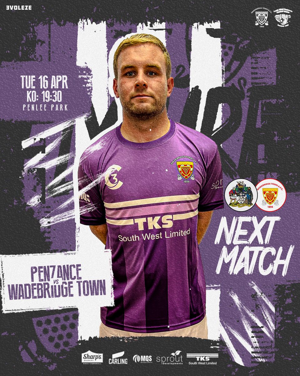 #NextUp the #1stTeam travel to the #Magpies tomorrow

🆚 Away to @PenzanceAFC 
🏆 @swpleague 
📅 Tuesday 16/04/24
📍 Penlee Park, TR18 4NE
🕒 19:30

#utbb #OurClubIsYourClub #wadebridge 

@swsportsnews @KJMsport57 @sportscornwall @Cornishfootball @evoleze