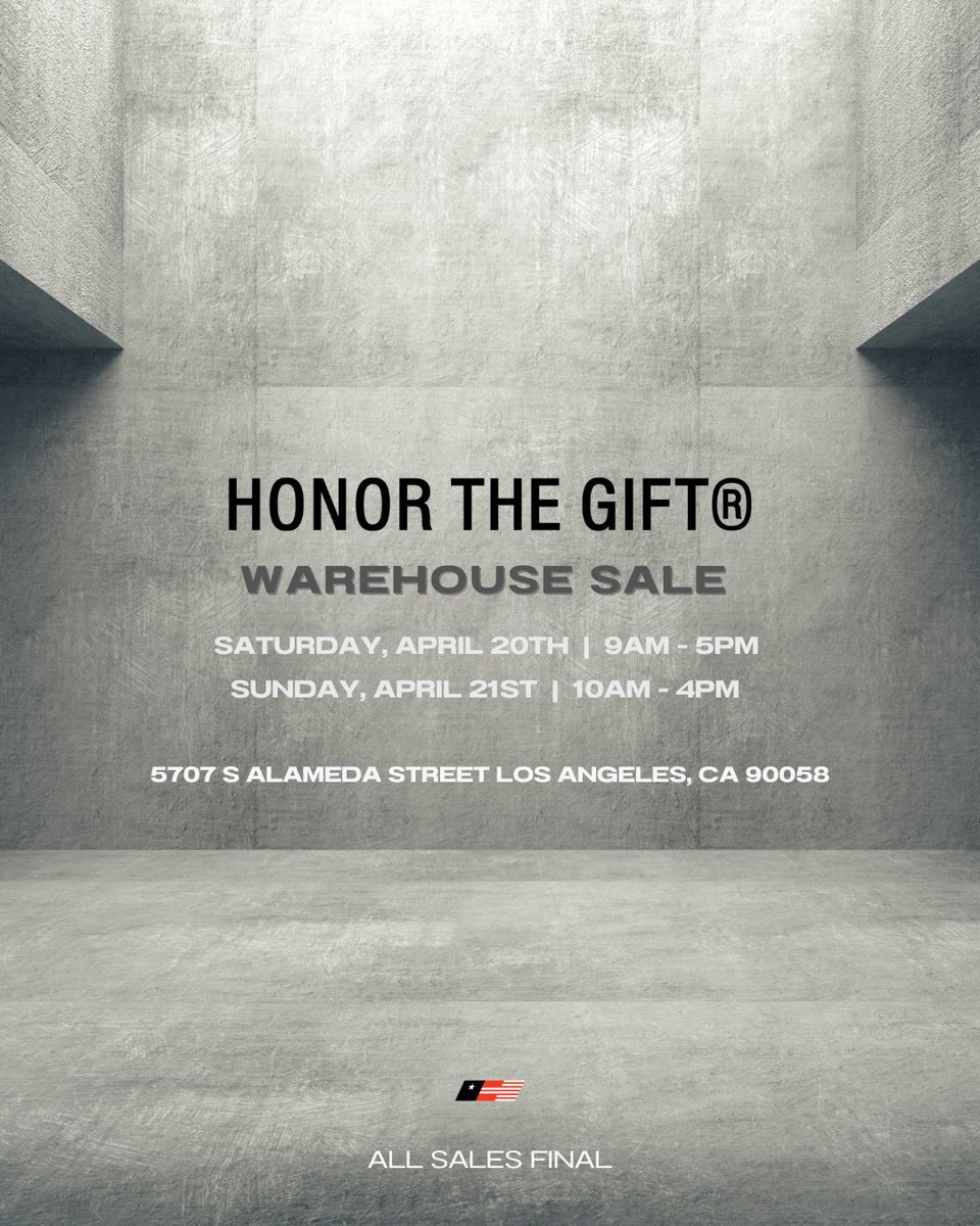 Join us this weekend for our very first warehouse sale in Los Angeles!! Date: * Saturday, April 20th: 9am - 5pm * Sunday, April 21st: 10am - 4pm Location: 5707 S Alameda St, Los Angeles, CA 90058 See you there! 🚀