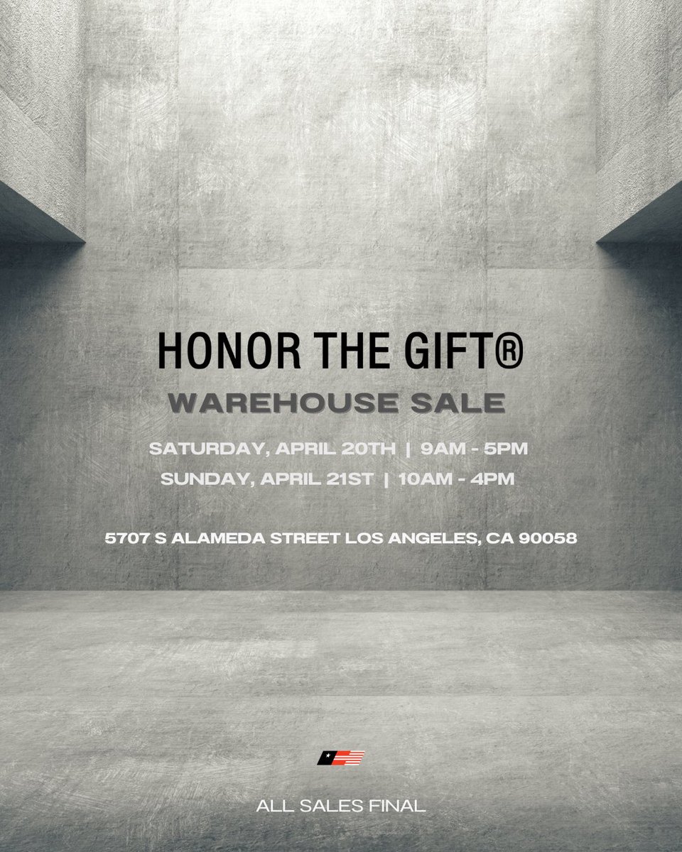 Join us this weekend for our very first warehouse sale in Los Angeles!! 

Date:
* Saturday, April 20th: 9am - 5pm
* Sunday, April 21st: 10am - 4pm

Location:
5707 S Alameda St, Los Angeles, CA 90058

See you there! 🚀