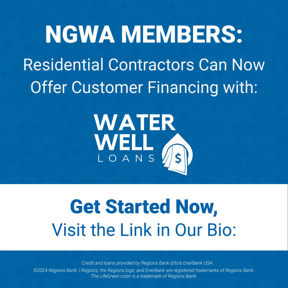 ENROLL IN WATER WELL LOANS NOW! National Ground Water Association is excited to announce the launch of Water Well Loans, powered by Regions | EnerBank USA. This new program is designed for our national members who are residential contractors. With Water Well Loans you can…