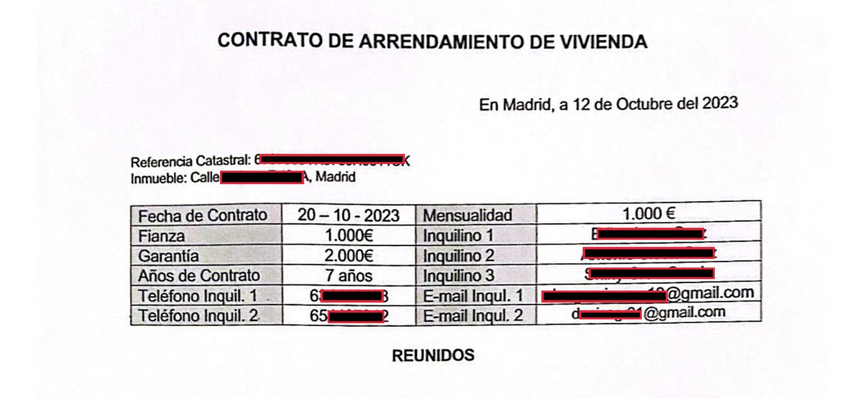 Truco #54 : En la primera página del contrato incluye tabla resumen con : - Fecha - Fianza - Datos de contacto - Datos del inmueble Agiliza buscar información relativa al contrato