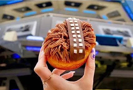 🧁 A new Chewbacca Doughnut will be available starting May 4th at Cool Station and Rocket Cafe. #Maythe4th