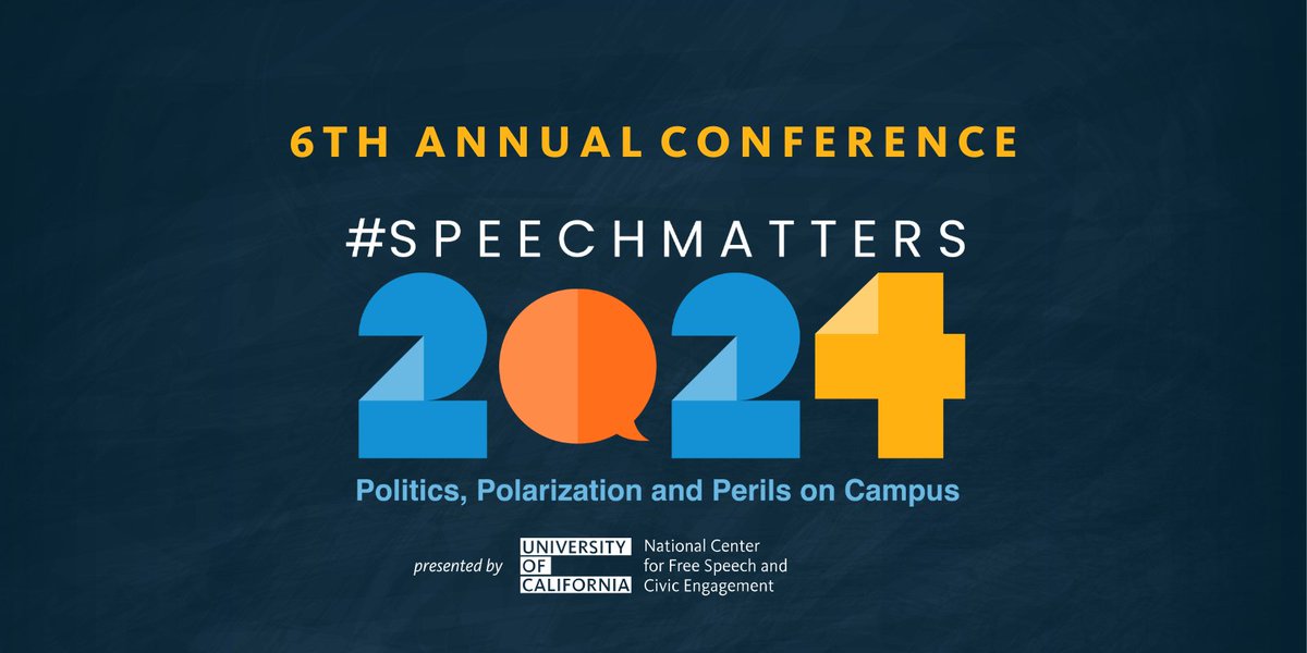 Join @ucfreespeech on Thursday, April 18 for the 6th annual #SpeechMatters virtual conference, “Politics, Polarization and Perils on Campus.” Info & RSVP here: bit.ly/43P0ONQ