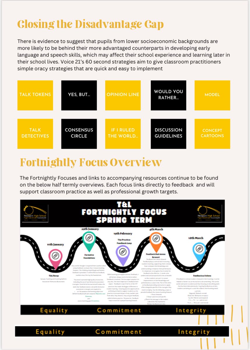 Our summer term T&L bulletin focused on our new common language for feedback and developing a whole school culture of talk where oracy is purposefully planned in all lessons #NewportHighSchool #teachingandlearning @NewportH