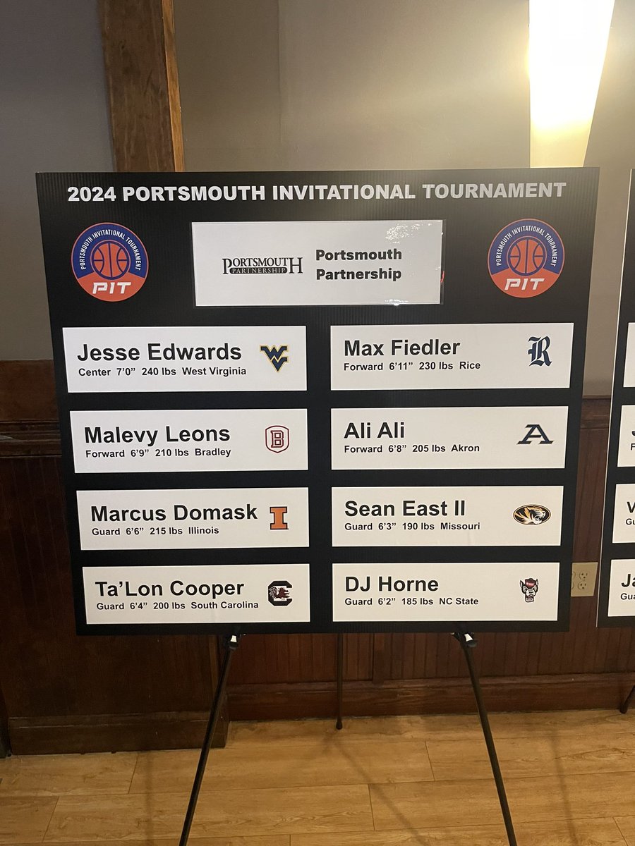 Jesse Edwards en Malevy Leons spelen in dezelfde ploeg op het Portsmouth Invitational Tournament. Tristan Enaruna is een van de tegenstanders.