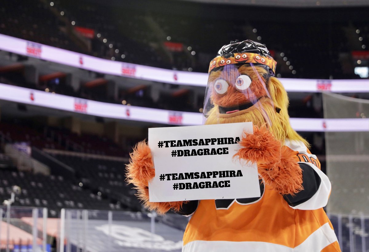 oh hey @GrittyNHL, I didn't realize you were #TeamSapphira. makes sense though, #TeamPhilly! #DragRace