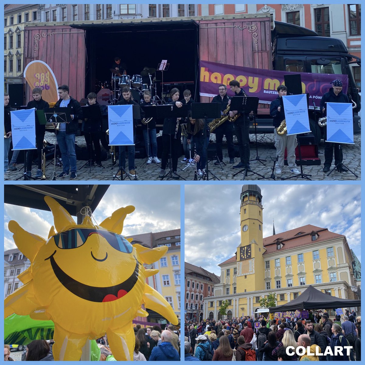 Heute Happy Monday auf dem Hauptmarkt. So viele gut gelaunte Menschen in Bautzen - jedenfalls hier! 😃