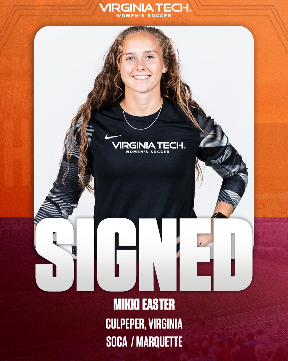 𝓢𝓲𝓰𝓷𝓮𝓭 🖊  

Meet the new Hokie: <a href="/mikki_easter/">Mikki Easter</a> 
🗞️vthoki.es/ZWZ8k

 #Hokies ⚽️
