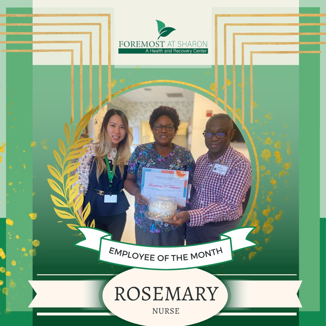 Let's give a round of applause to Rosemary, our amazing nurse and Employee of the Month! Her compassionate care and positive attitude brighten the lives of our residents every day.

Congratulations and thank you for all that you do!👏👩‍⚕️ 

#EmployeeOfTheMonth #NurseAppreciation