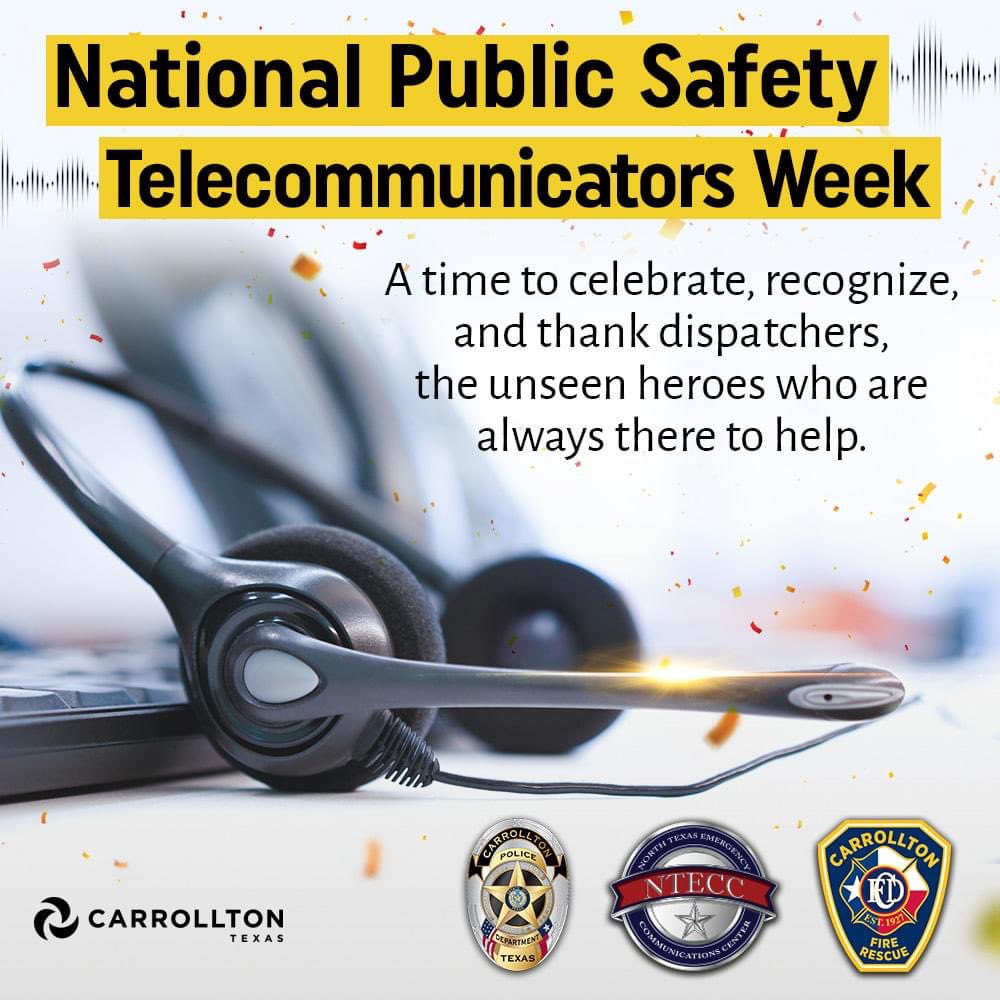 CarrolltonTXPD's tweet image. Thank you, thank you, thank you to our dispatchers at NTECC (North Texas Emergency Communication Center)! We couldn’t do our jobs without you. 💙

#carrolltontx #carrolltontxpd