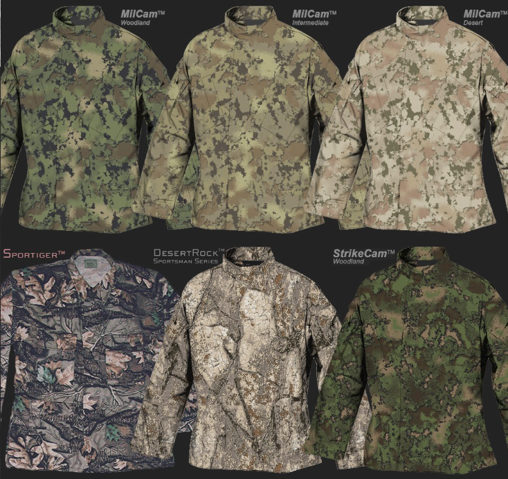 TigerStripeProd's tweet photo. Tiger Stripe Products, a worldwide leader in state-of-the-art design of digital, analog, or combination custom camouflage patterns to fit your needs.

Select from our catalog of patterns

Custom design a pattern

Refresh & upgrade your existing pattern

Most patterns licensed, some purchased
Customers include …
Governments

Military / security forces

Defense contractors

Commercial manufacturing companies