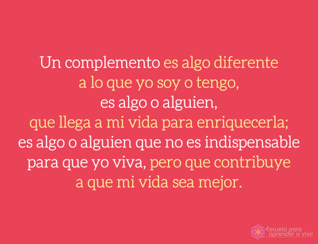 Seamos complemento,
los unos de los otros
bit.ly/1JwSfIm
#FraseDelDia #VivirMejor #serfeliz #Bienestar