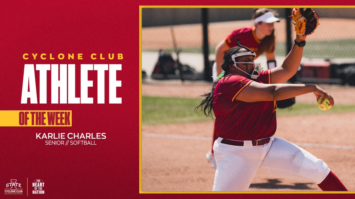 Karlie Charles has been named the Cyclone Club Student-Athlete of the Week after a 3-1 week Charles tossed a team-high 13 innings on the week and registered a team-best 1.62 ERA across three appearances! Check out more below! cyclones.com/news/2024/4/15…
