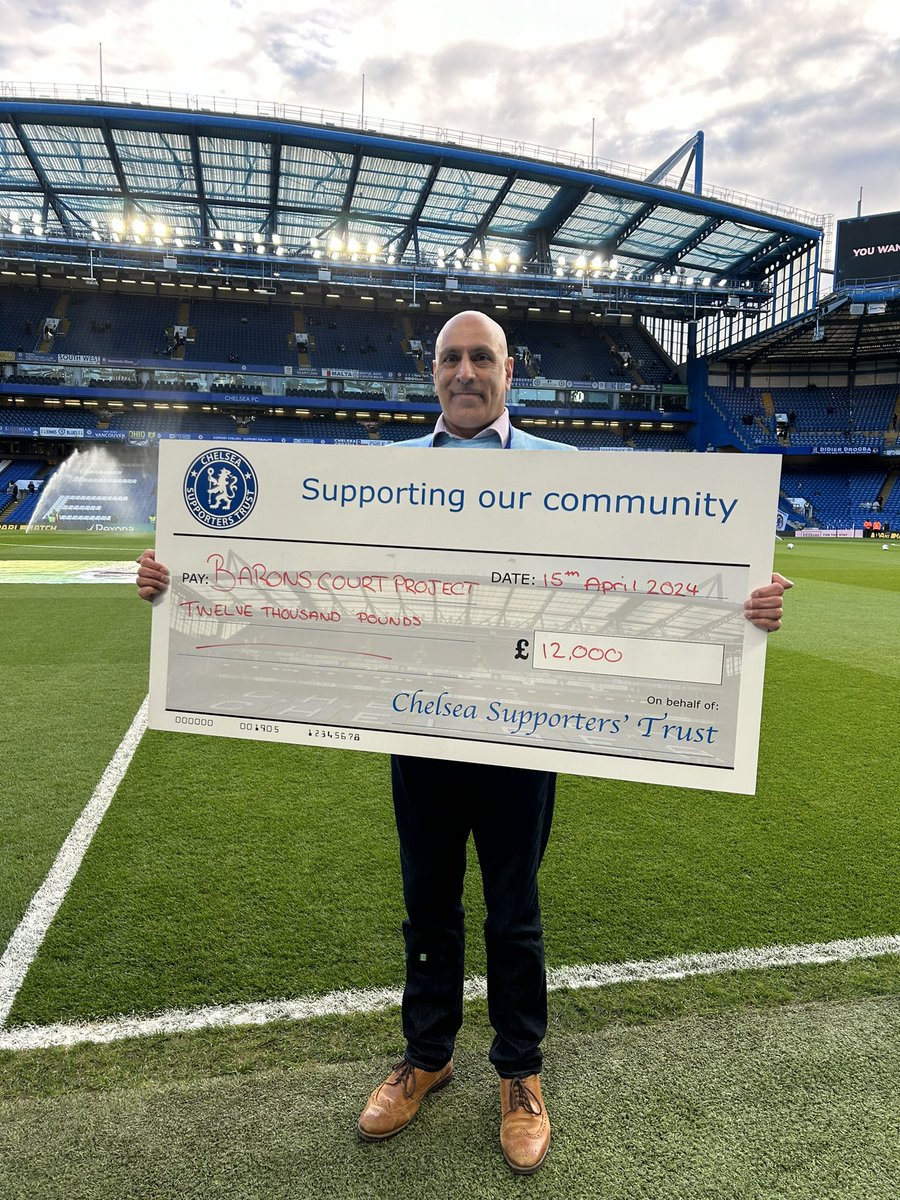 Football isn’t my sport, but working with @ChelseaSTrust has been a blessing. Their commitment & passion for joining together to be a force for good was the best of community, something we try to be at @BaronsProject £12,000 is a wonderful gift so we can create new beginnings.