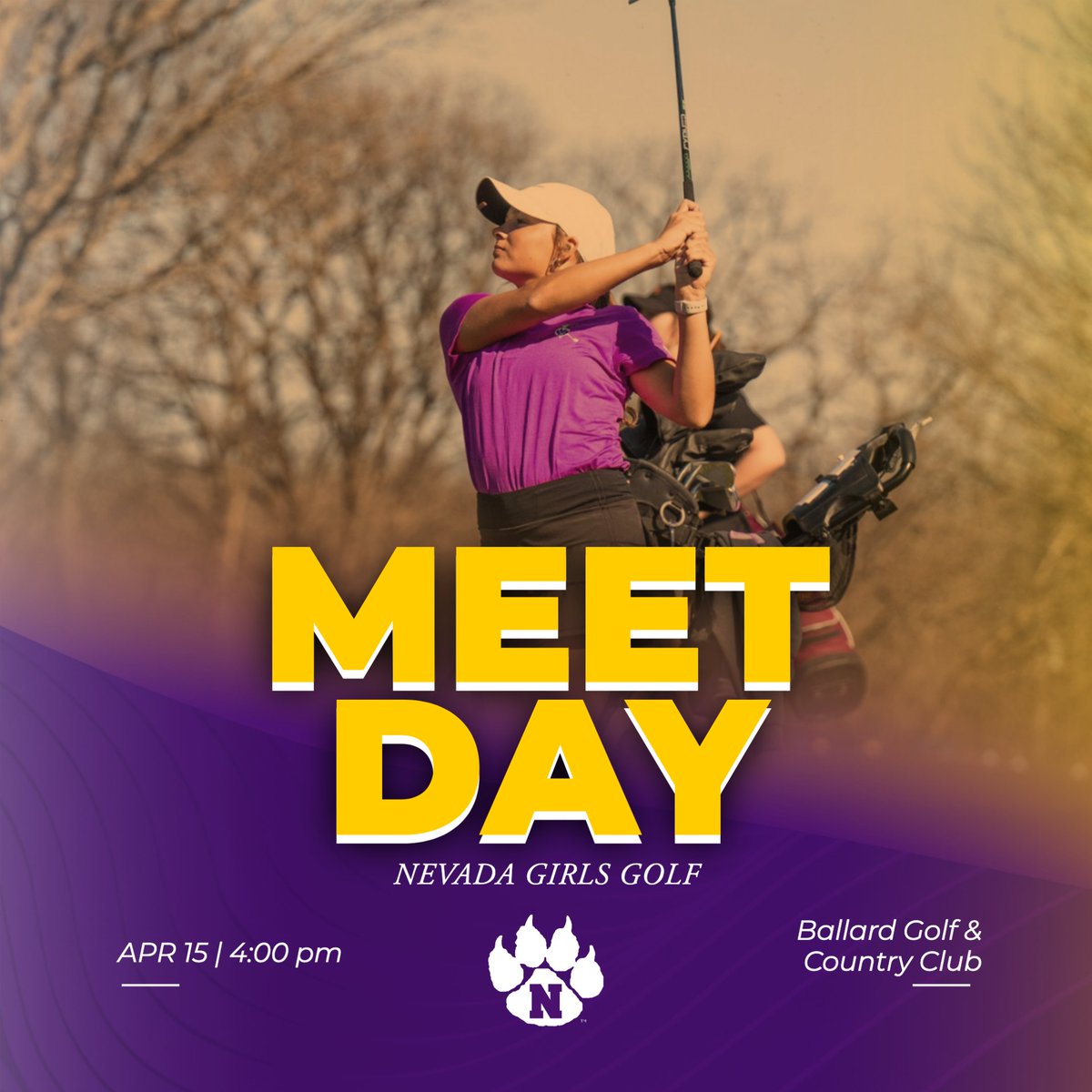 ⛳️ GIRLS GOLF MEETDAY ⛳️

📍 Ballard Golf & Country Club
🕙 4:00 PM
🎟️ No Admission charges
🌭 Clubhouse purchases only for members with accounts
📺 No Live Feed

#NevadaCubPride #TeamCubs