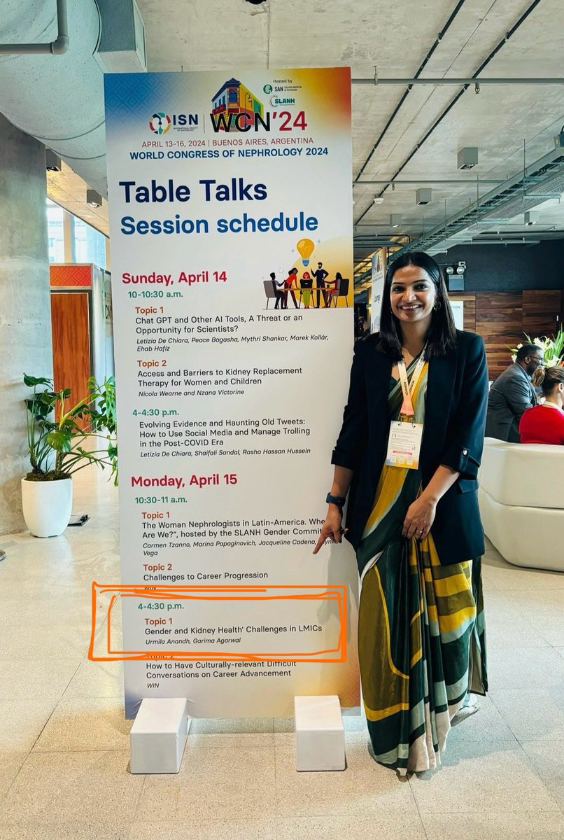 Please join us for the TABLE TALK session today 🔹April 15th, 4:00 - 4:30 PM 🔹 Gastronomia Hall, Lounge area, corner tables 🔹 Casual and interactive, just enriching conversation. 🔹 Agenda: Gender and Kidney Health Challenges in Lower and Middle Income Countries #ISNWCN