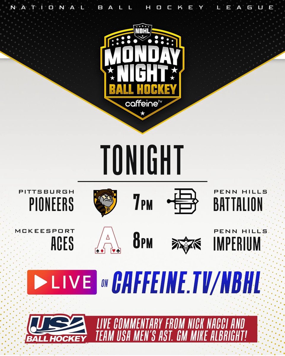 More hockey to watch this evening. Ball drops at 7:00 pm. Follow @nationalballhockeyleague on social media for more.