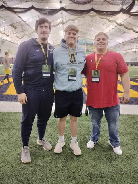 Some of our Hawgs took advantage of their invite to WVU spring practice today! @_JohnMcGee_ @MalachiCross74 @daughertydaren1