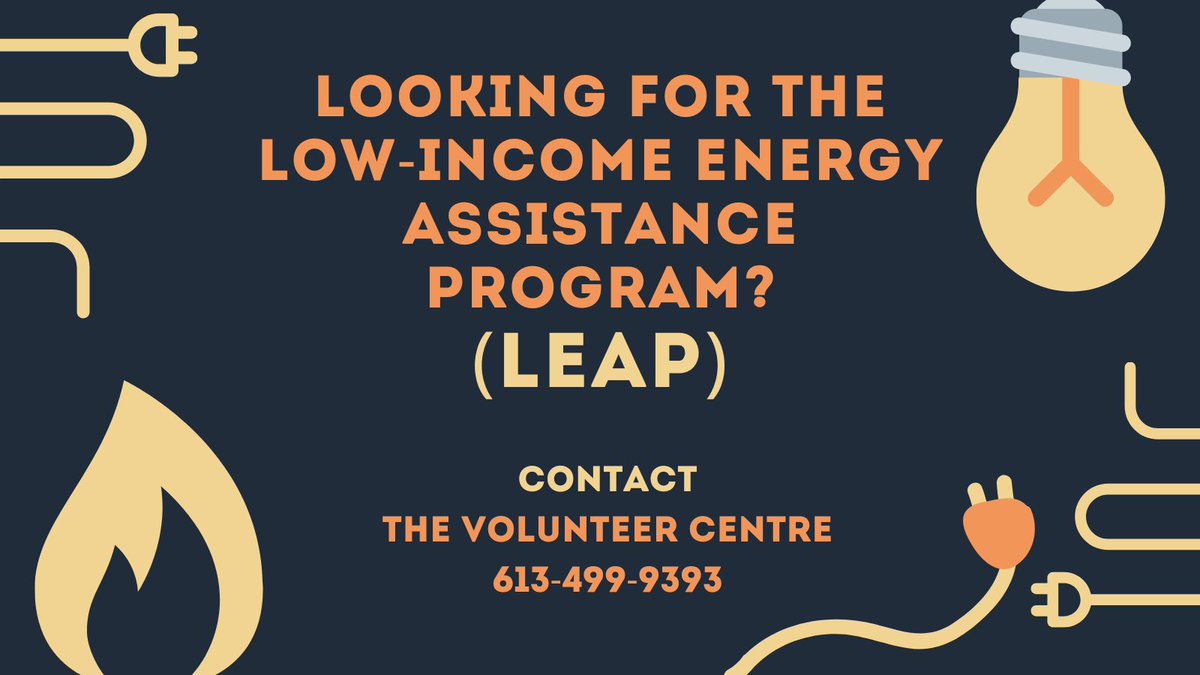 If you’re behind on your electricity or natural gas bill and face having your service disconnected, you may qualify for emergency financial help through the Low-income Energy Assistance Program (LEAP).
For Leeds &amp; Grenville, you must apply through <a href="/vc_stlr/">Volunteer Centre of St. Lawrence Rideau</a>  Call 613-499-9393.