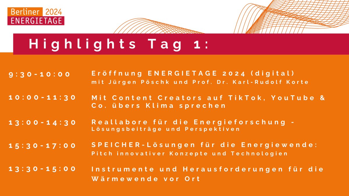 energietage's tweet photo. In wenigen Stunden starten die digitalen #ENERGIETAGE. 🥳 Wir freuen uns auf den ersten Tag und auf die Eröffnung mit Jürgen Pöschk und Prof. Dr. Karl-Rudolf Korte von der @nrw_sog. Alle Tagesevents mit der Möglichkeit zur kurzfristigen Anmeldung: https://t.co/504WEqZMRn https://t.co/HurXh4O4vA