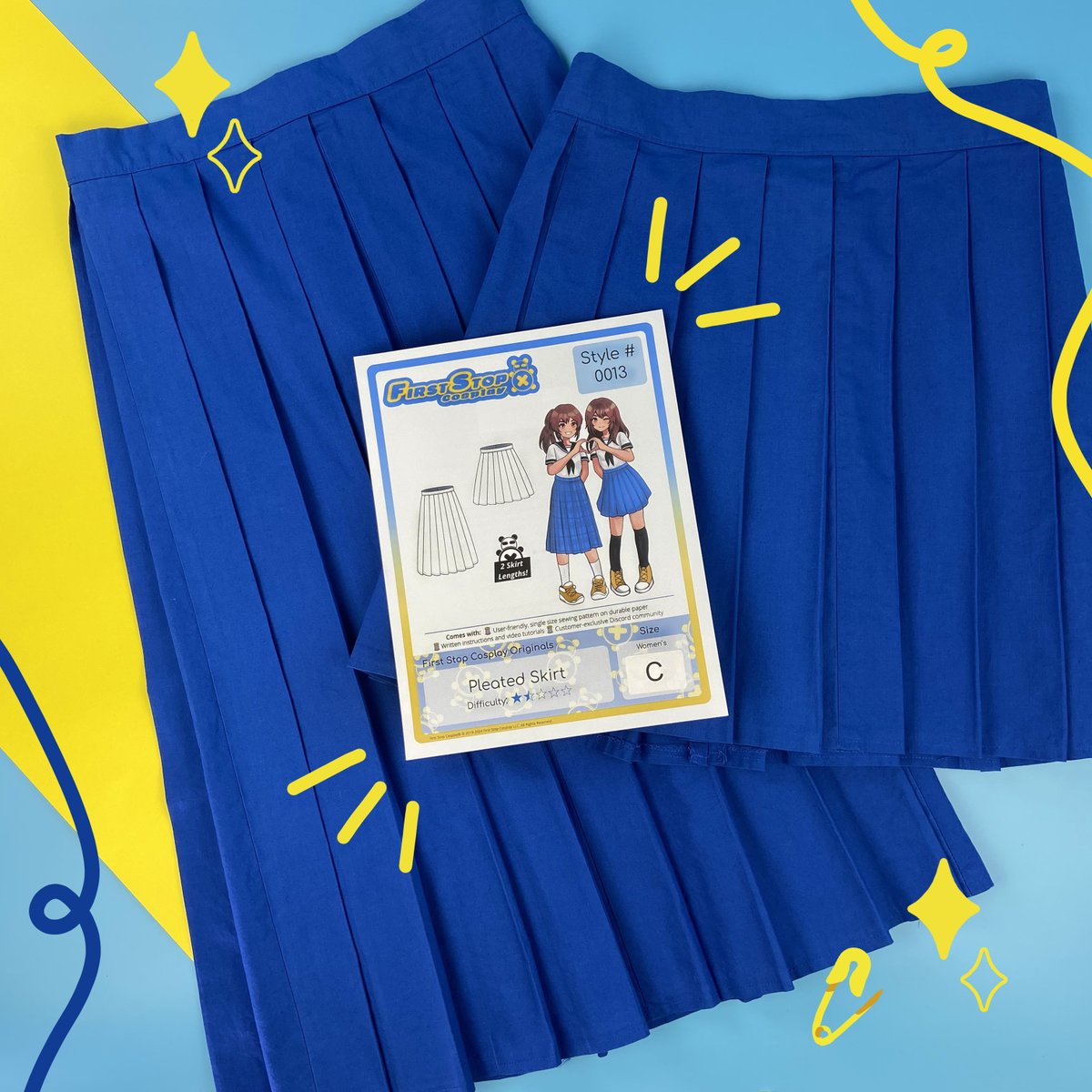 1stStopCosplay's tweet photo. Out with the old and in with the new! Our new pleated skirt pattern is updated & improved to bring you:
๐Hook and eye & invisible zipper closures
๐2 different lengths
๐Even easier construction
Available now! โจ
#sewingbeginner #sewingpattern #cosplay #diy #pleatedskirt https://t.co/i7fMENf4Ts