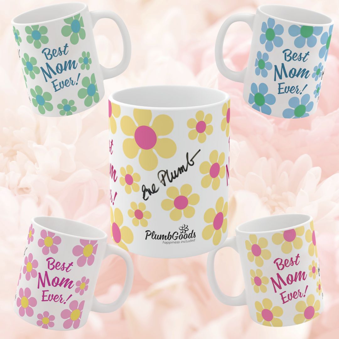 Never too early to shop for Mom! Mother's Day May 12th! #mom #mother'sday #coffee #mug #gift #plumbgoods #eveplumb #daisy #happinessincluded #janbrady plumbgoods.tv