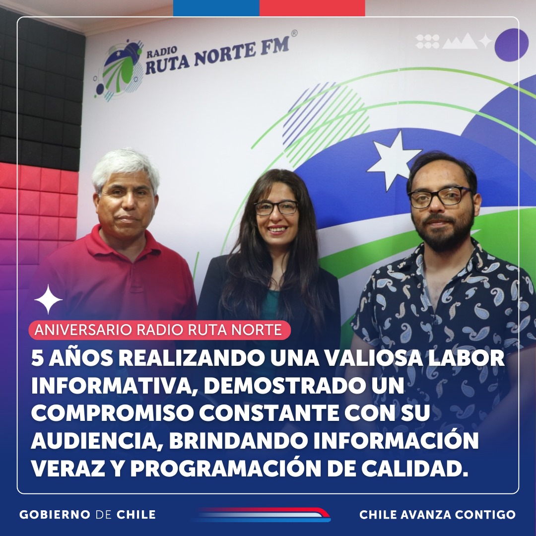 Enviamos un cariñoso saludo a <a href="/radiorutanorte/">Radio Ruta Norte FM</a> y a su equipo en su 5° aniversario. En estos años, han demostrado su compromiso constante con su audiencia, brindando información veraz y programación de calidad, tan necesarios para fortalecer la democracia en las tres provincias