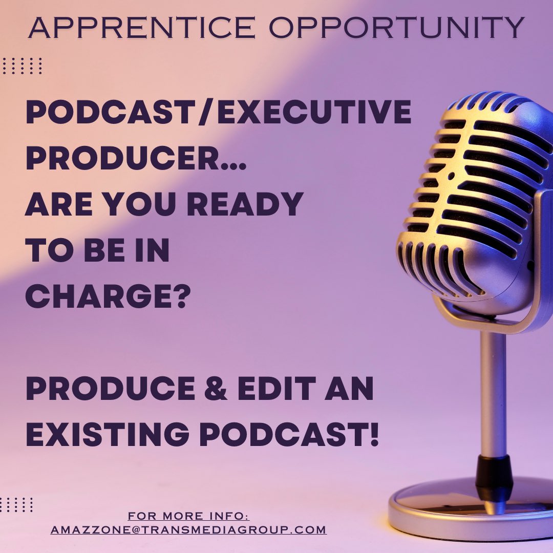 Boost your experience and get your foot in the door as an EP!

#TMG #TMGSocial #Apprentice #Produce #Podcast #ExecutiveProducer #Opportunity