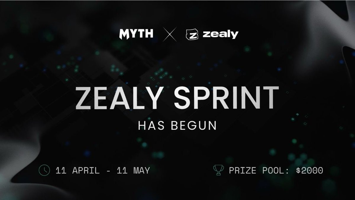 Myth x Zealy $2000 Sprint 🏅🎉 We're delighted to announce that the Hex Mythica & @myth_fans Zealy campaign is now live. 🏆 Prizes: $2000 Prize Pool 🗓️ Date: 11 April → 11 May 2024 Start competing for a share of the prizes: → Complete tasks on @zealy_io → Earn XP → Climb