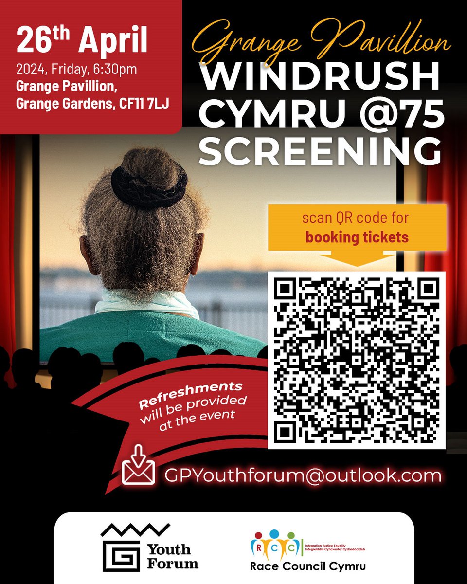 Windrush Cymru @75 Screening (12A) 👉🏾Fri 26th April 2024 6:30PM @gpyouthforum is proud to be hosting a screening of the Windrush Cymru @75 film commissioned by Race Council Cymru 🎥 We would recommend booking a ticket before you arrive to secure a seat - it's free! 🎟️