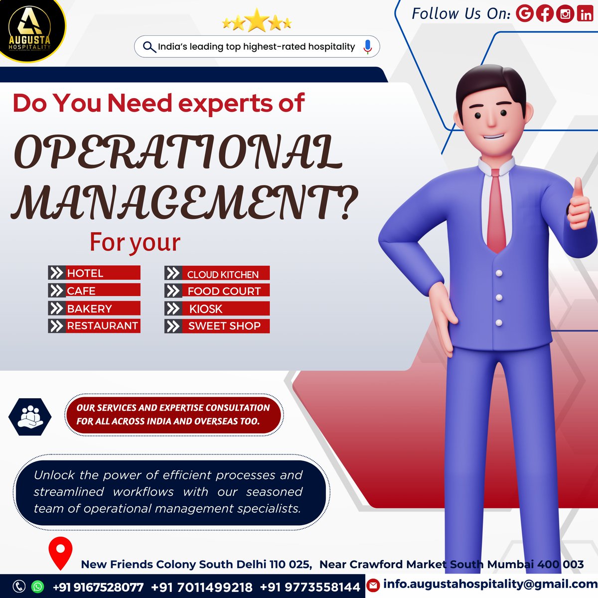 AugustaM95267's tweet photo. Transform your hospitality business with Augusta Hospitality Consultant &amp; Operation -Management Services ! 🎩✨ From streamlining processes to boosting guest satisfaction, we've got the perfect recipe for success.
#AugustaMagic #HospitalityTransformation #OperationalExcellence https://t.co/yTYGJTQdHY