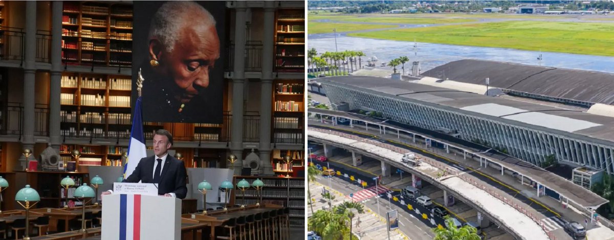 #Information Suite à la cérémonie d'hommage nationale à Mme Maryse Condé, le service presse de l'Élysée informe que le Président de la République, Emmanuel Macron, accepte la demande de rebaptiser l'aéroport Pôle Caraïbes #Guadeloupe : aéroport Maryse Condé.
<a href="/photo/">Michael O’Donnell</a> Outremers 360°