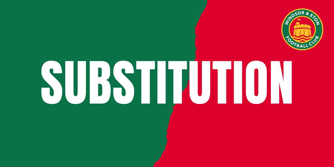 58’ | SUB Changes for Windsor & Eton 6 Ben King OFF 15 Kohki Oda ON 9 Jemel Johnson OFF 17 Ben Anderson ON 10 Jude Van Spall OFF 16 Enzo Pashaj ON @Maidenhead_Town 0-5 WEFC