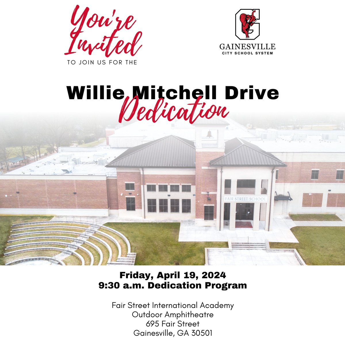 This Friday we will honor our retired Board of Education member with the naming of Willie Mitchell Drive at Fair Street International Academy.