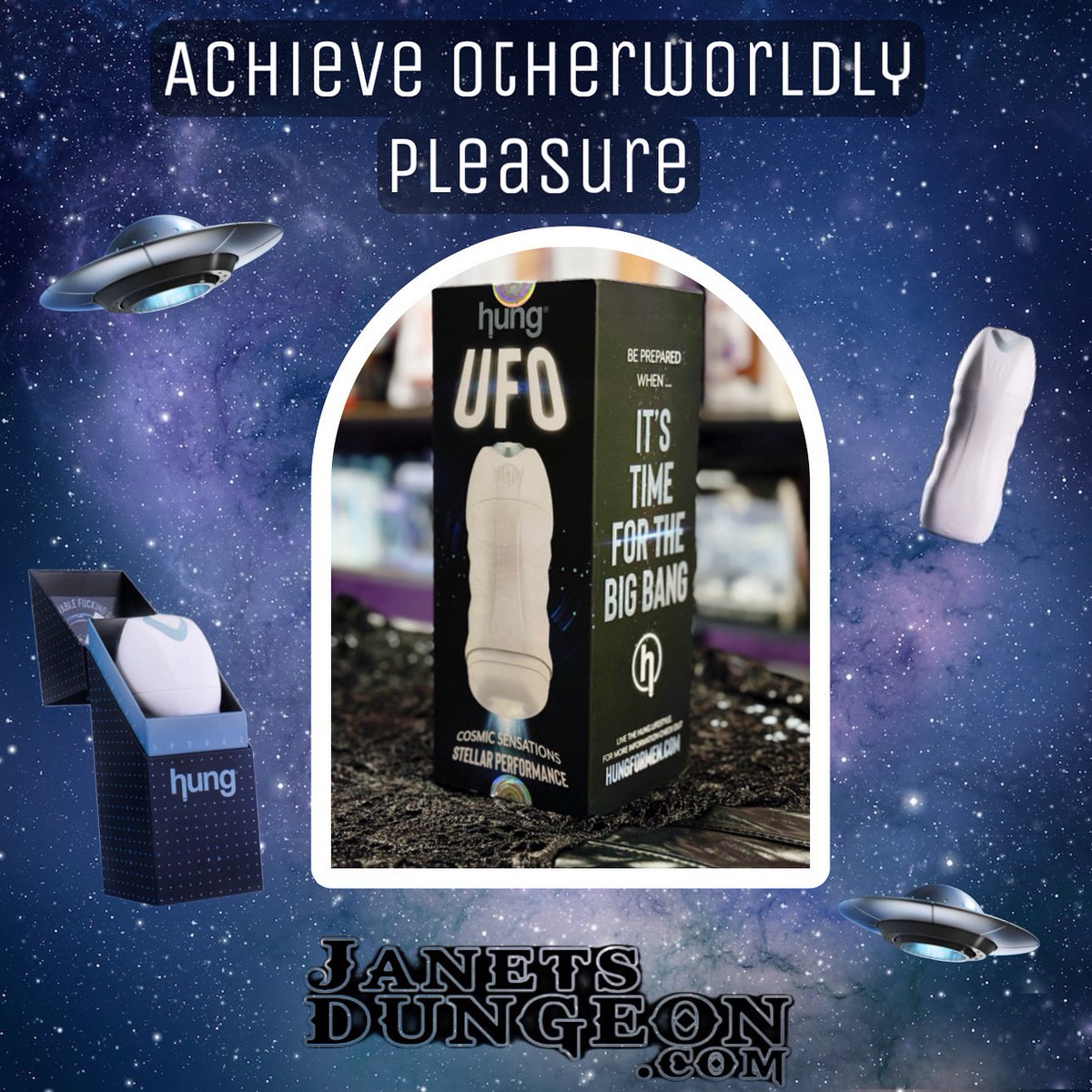 janetsdungeon's tweet photo. The unbelievable f*cking object, known as the UFO has an impressive selection of 50 thrusting &amp; vibrating combinations, including Area 51 mode for cosmic pleasure 😉. A staff fav! #FET #selflove #hung #janets #shoplocaldetroit#transowned #kinkcommunity #adultstore https://t.co/cUQUhGgfhR